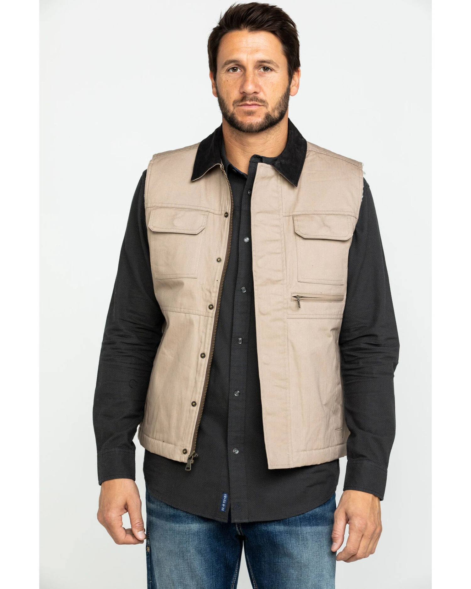 Cody James Men's Tan Ranchero Timberwolf Canvas Vest Cody James Men's Tan Ranchero Timberwolf Canvas Vest -Cody James Sales 2000282528 280 P2