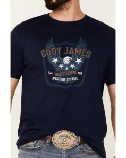 Cody James Men's Heather Navy Eagle Western Graphic Short Sleeve T-Shirt 4 Cody James Men's Heather Navy Eagle Western Graphic Short Sleeve T-Shirt -Cody James Sales 2000343149 410 P3