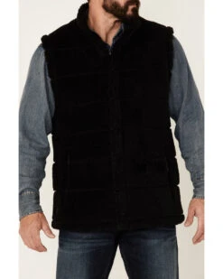 Cody James Men's Black Mesa Quilted Snap-Front Sherpa Vest 4 Cody James Men's Black Mesa Quilted Snap-Front Sherpa Vest -Cody James Sales 2000343385 001 P3
