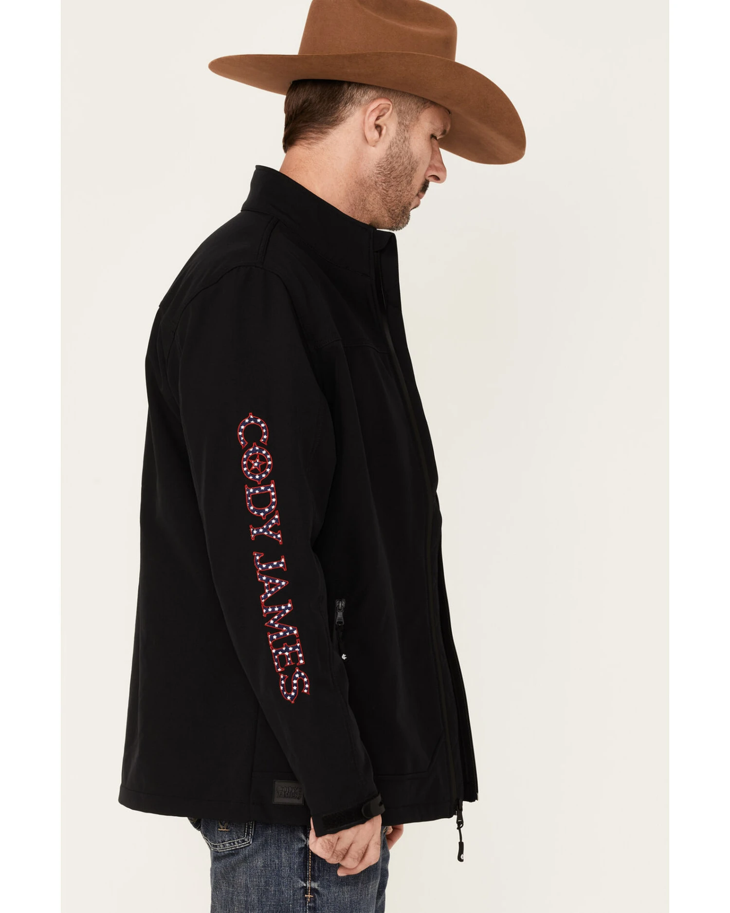 Cody James Core Men's American Embroidered Sleeve Zip-Front Steamboat Jacket Cody James Core Men's American Embroidered Sleeve Zip-Front Steamboat Jacket -Cody James Sales 2000350755 001 P3