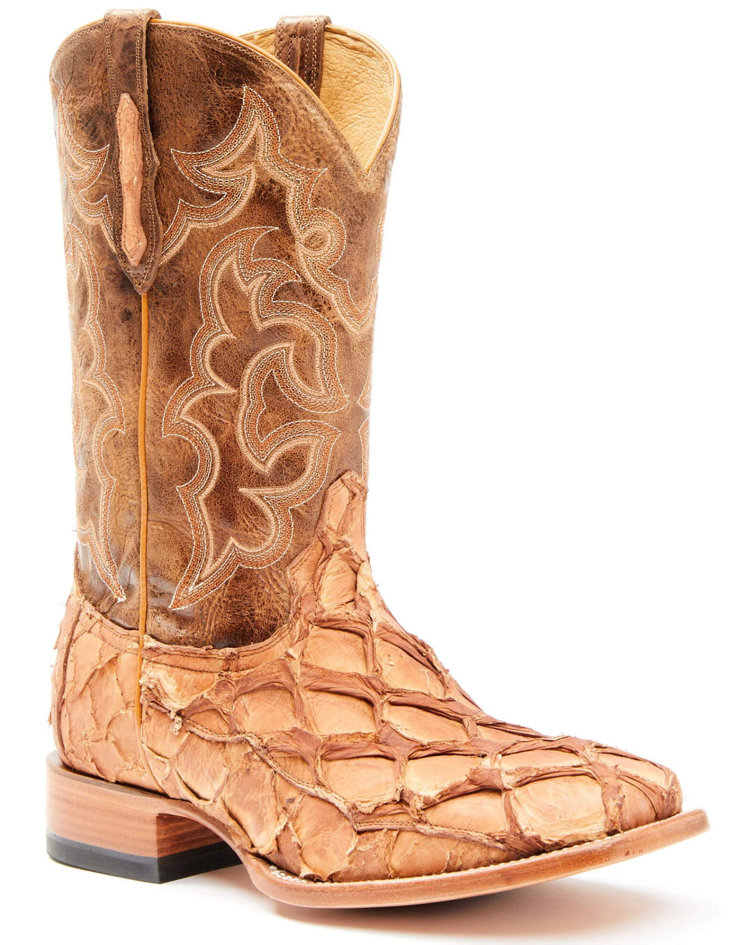 Cody James Men's Caramel Matte Pirarucu Exotic Western Boots - Broad Square Toe Cody James Men's Caramel Matte Pirarucu Exotic Western Boots - Broad Square Toe -Cody James Sales 2000351586 255 P1