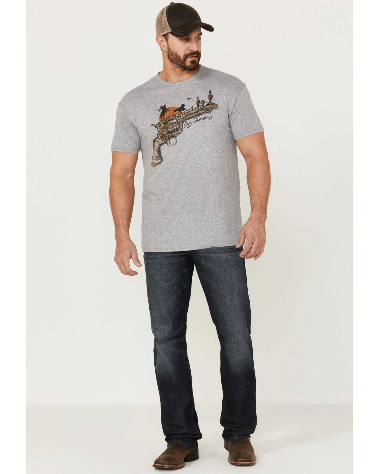 Cody James Men's Gun Scene Graphic Charcoal T-Shirt Cody James Men's Gun Scene Graphic Charcoal T-Shirt -Cody James Sales 2000359053 020 P2