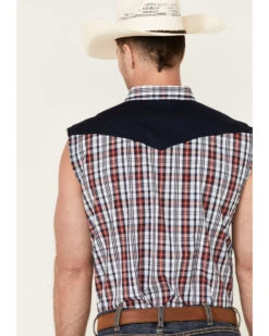 Cody James Men's Anthem Plaid Bubba Sleeveless Snap Western Shirt 5 Cody James Men's Anthem Plaid Bubba Sleeveless Snap Western Shirt -Cody James Sales 2000359538 100 P4