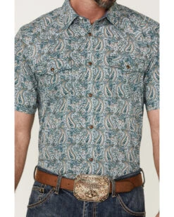 Cody James Men's Vista Paisley Print Short Sleeve Snap Western Shirt - Big & Tall  -Cody James Sales 2000359547 400 P3