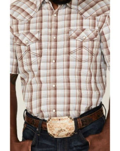 Cody James Men's Mount Vernon Small Plaid Short Sleeve Pearl Snap Western Shirt  -Cody James Sales 2000364863 907 P3