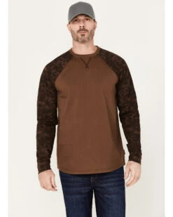 Cody James Men's Camo Color Block Long Sleeve Baseball Work T-Shirt 