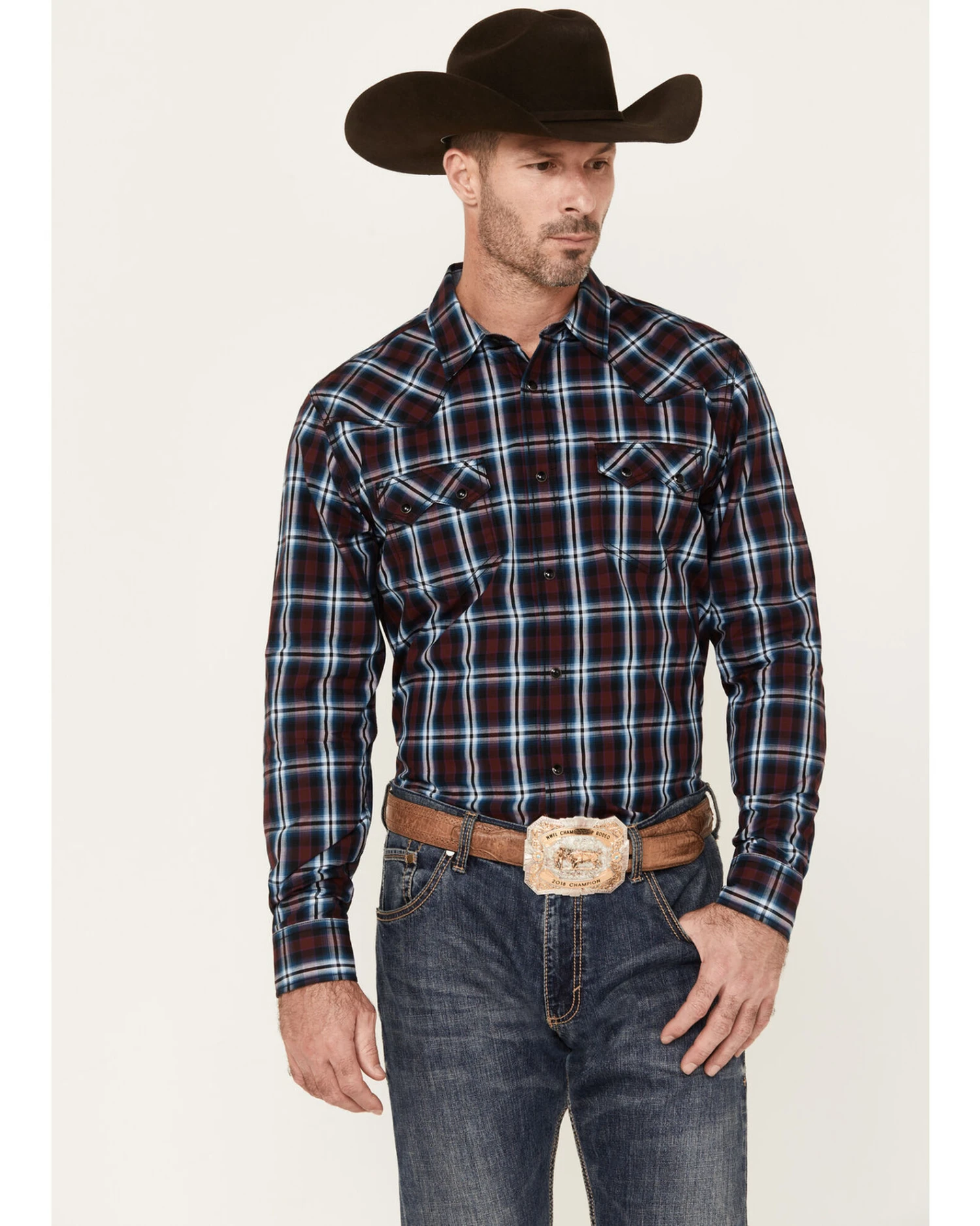 Cody James Men's Poker Night Plaid Print Long Sleeve Snap Western Shirt Cody James Men's Poker Night Plaid Print Long Sleeve Snap Western Shirt -Cody James Sales 2000380441 600 P1
