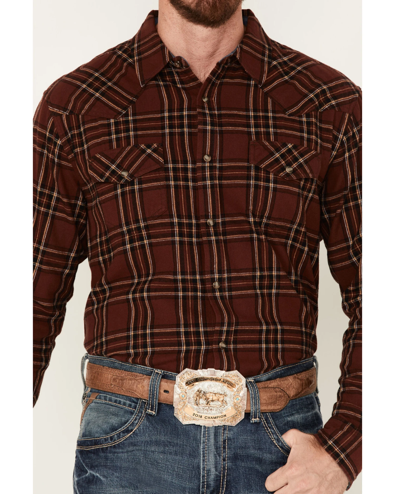 Cody James Men's Rusty Spur Plaid Print Long Sleeve Snap Western Flannel Shirt Cody James Men's Rusty Spur Plaid Print Long Sleeve Snap Western Flannel Shirt -Cody James Sales 2000381522 220 P3