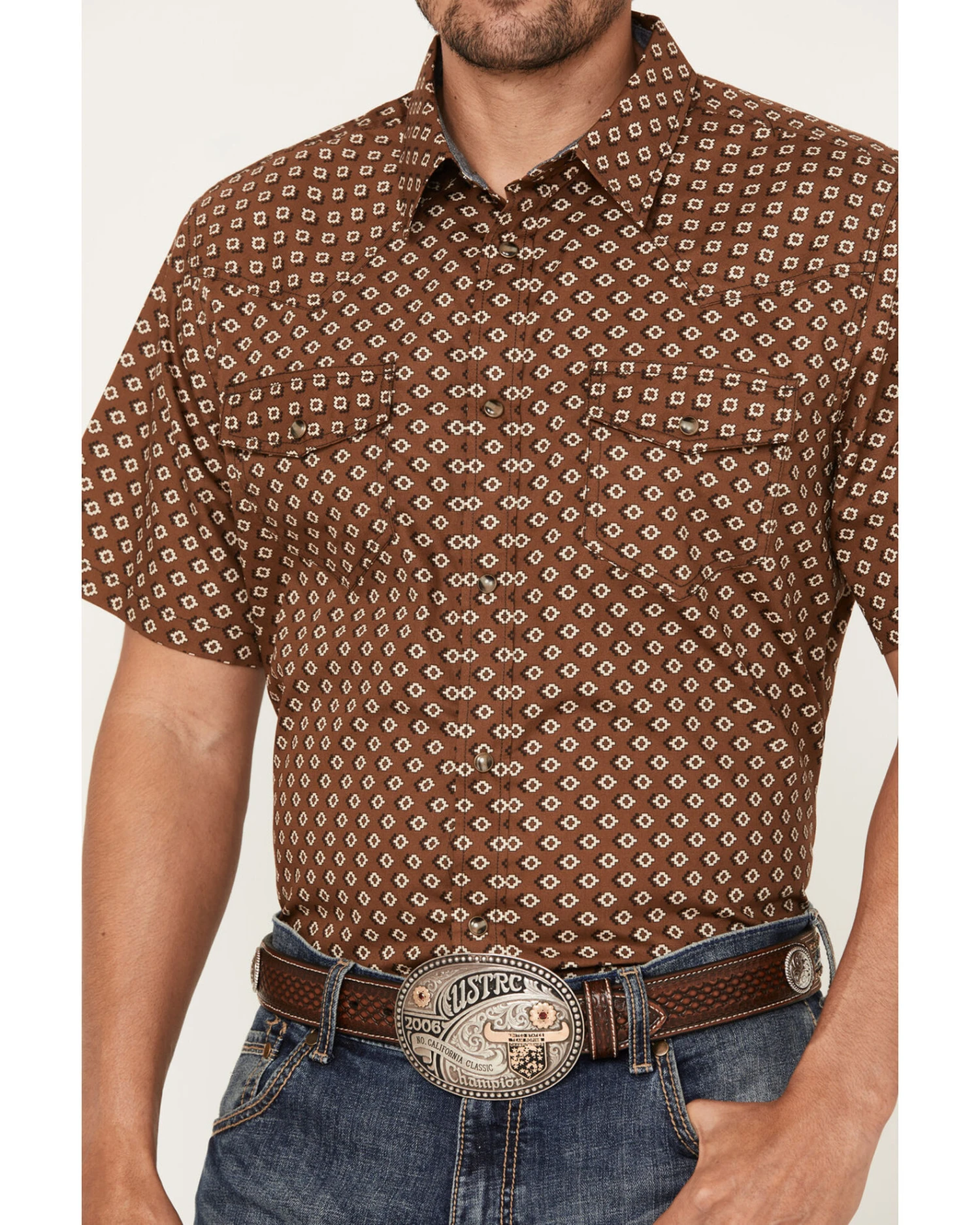 Cody James Men's Rabbit Foot Geo Print Short Sleeve Snap Western Shirt Cody James Men's Rabbit Foot Geo Print Short Sleeve Snap Western Shirt -Cody James Sales 2000383152 201 P3