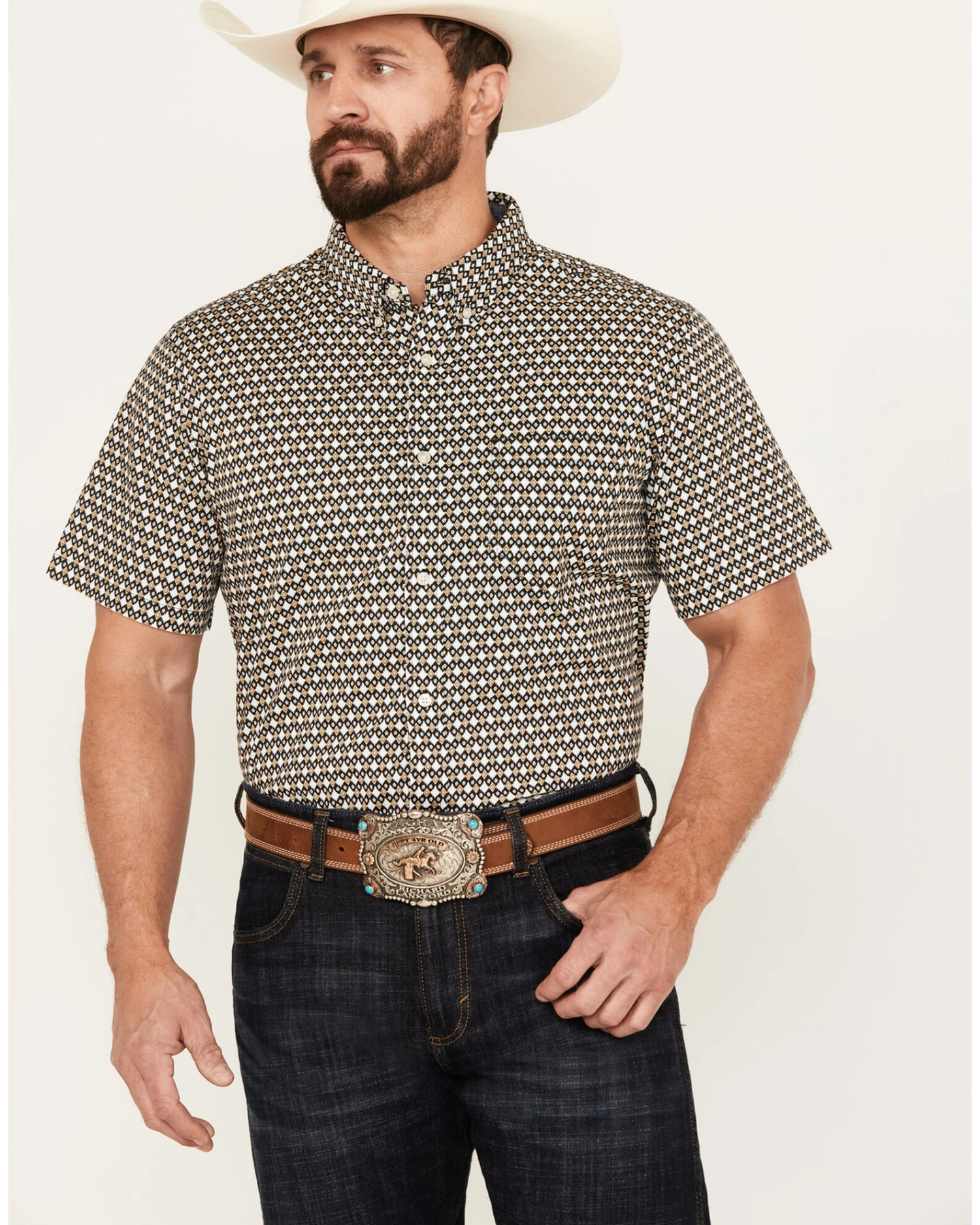 Cody James Men's Dillon Geo Print Short Sleeve Button-Down Stretch Western Shirt Cody James Men's Dillon Geo Print Short Sleeve Button-Down Stretch Western Shirt -Cody James Sales 2000386001 280 P1
