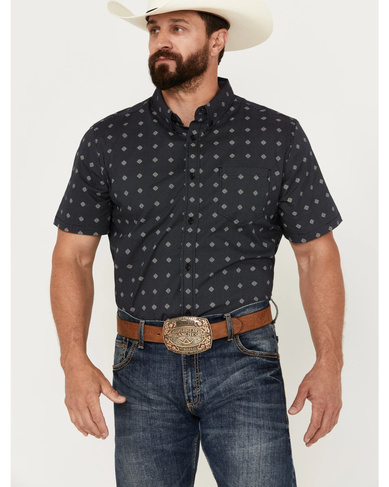 Cody James Men's Galaxy Geo Print Short Sleeve Button-Down Stretch Western Shirt Cody James Men's Galaxy Geo Print Short Sleeve Button-Down Stretch Western Shirt -Cody James Sales 2000386004 410 P1